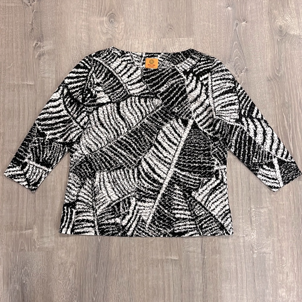 Ruby Rd. Petite Leaf Print Textured Shirt